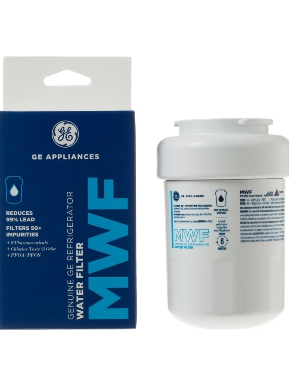GE Appliances MWF White Refrigerator Water Filter